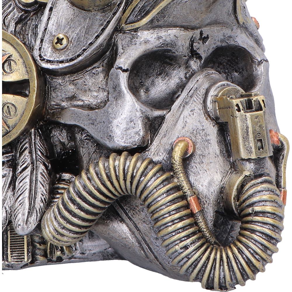 Close-up of mechanical face mask detailing