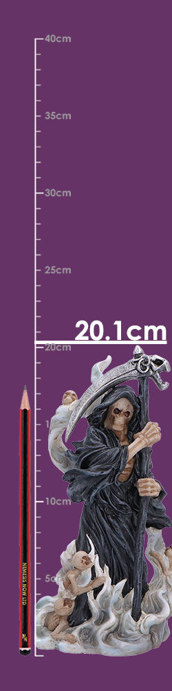 Reaper figurine showing full size and design