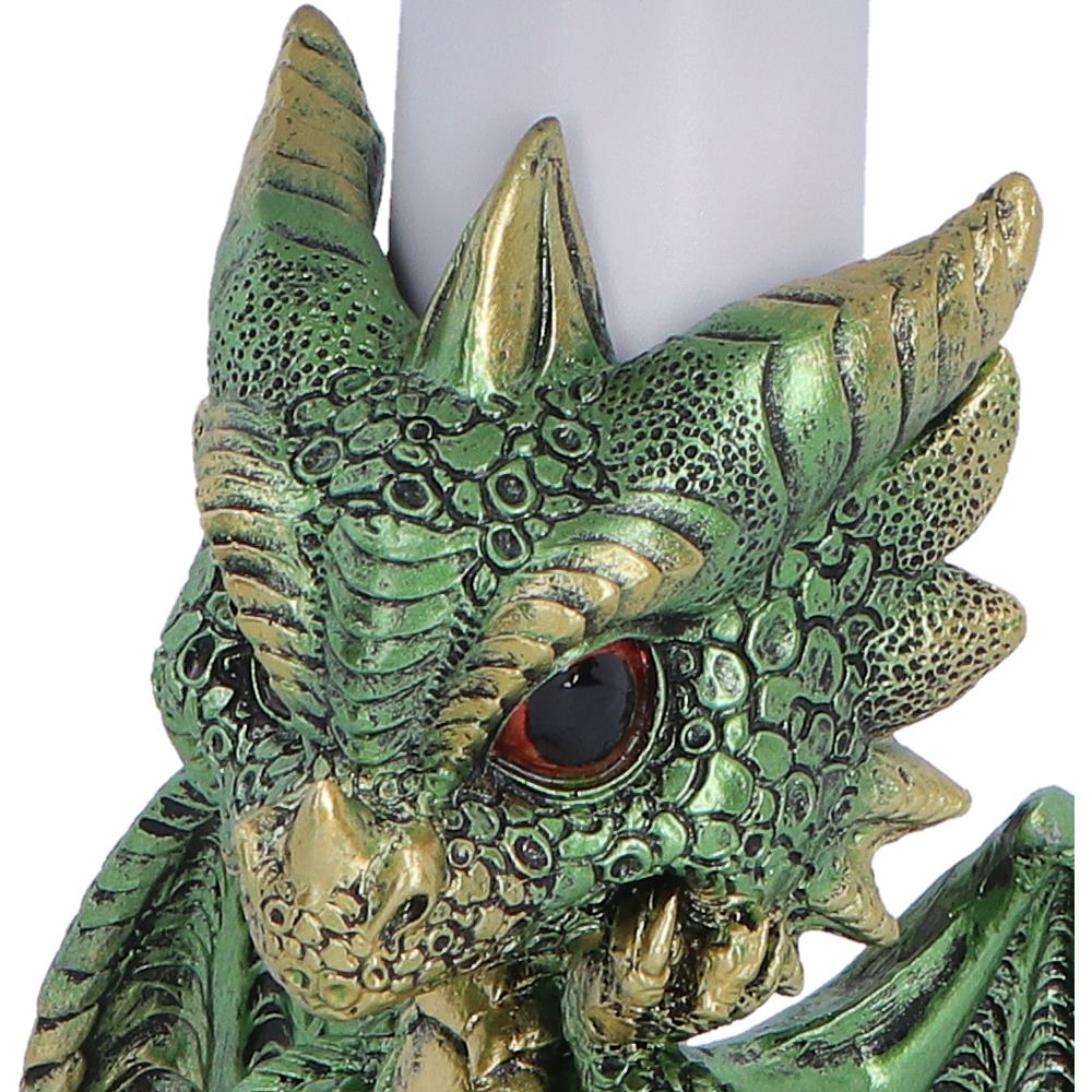 Close-up of The Bookwyrm dragon figurine base