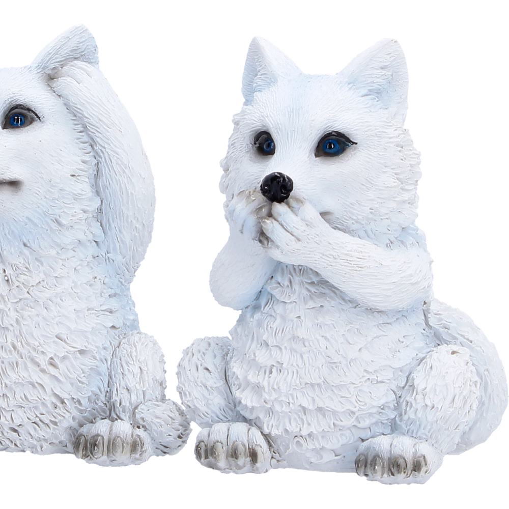 Hand-painted wolf pup figurines with detailed finish