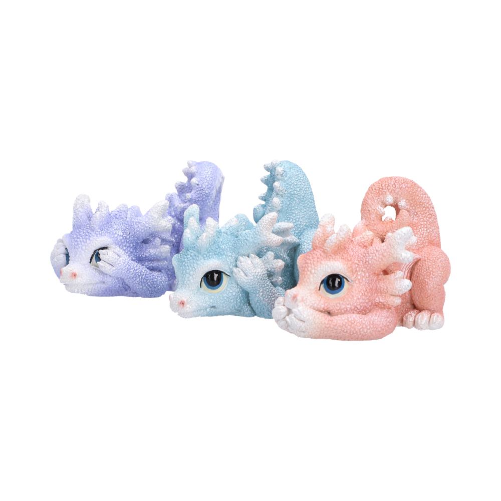 Three Wise Coralscale Dragonlings showing their colourful sculpted details