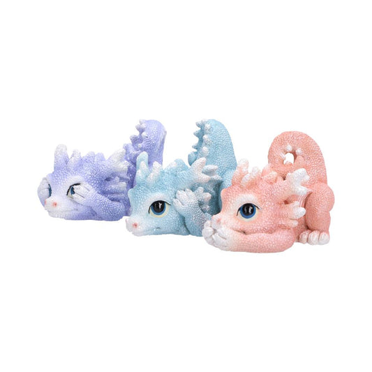 Three Wise Coralscale Dragonlings showing their colourful sculpted details