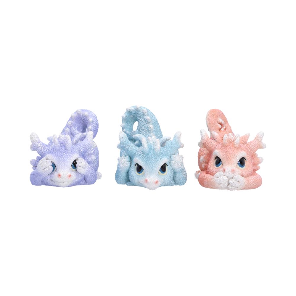 Three Wise Coralscale Dragonlings figurine set 5.8cm