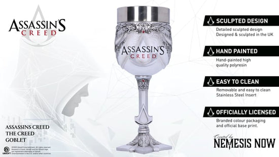 Assassin's Creed The Creed Goblet video showing detailed Brotherhood-inspired artwork and finish