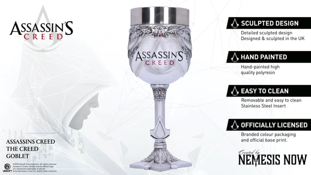 Assassin's Creed The Creed Goblet video showing detailed Brotherhood-inspired artwork and finish