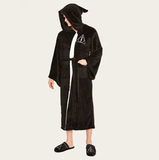 Harry Potter Deathly Hallows Adult Fleece Bathrobe