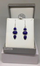 Load image into Gallery viewer, Round, Oval &amp; Teardrop Lapis Cascading Earrings
