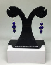 Load image into Gallery viewer, Round, Oval &amp; Teardrop Lapis Cascading Earrings
