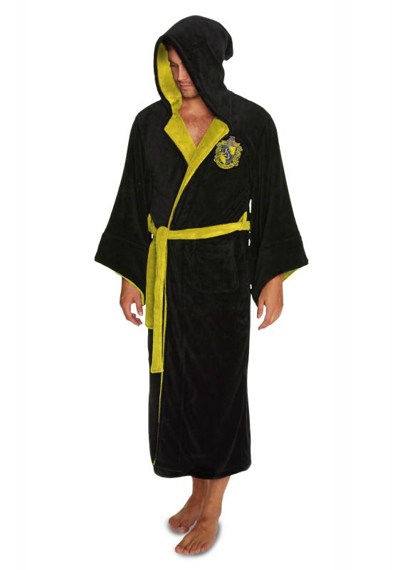 Unisex Harry Potter Hufflepuff Fleece Bathrobe Men or Women