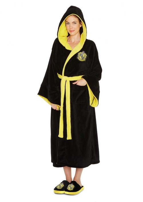 Unisex Harry Potter Hufflepuff Fleece Bathrobe Men or Women