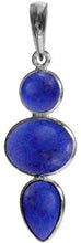 Load image into Gallery viewer, Round, Oval &amp; Teardrop Lapis &amp; 925 Silver Pendant
