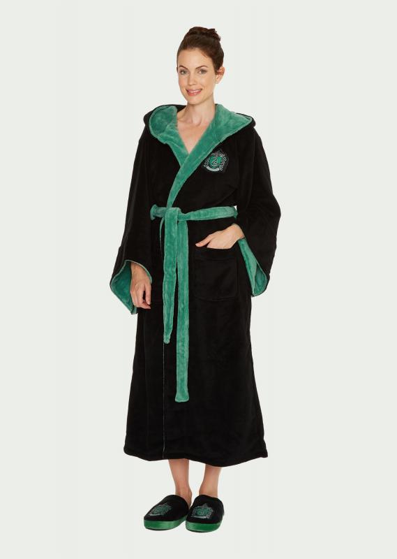 Unisex Harry Potter Slytherin Fleece Bathrobe Men or Women