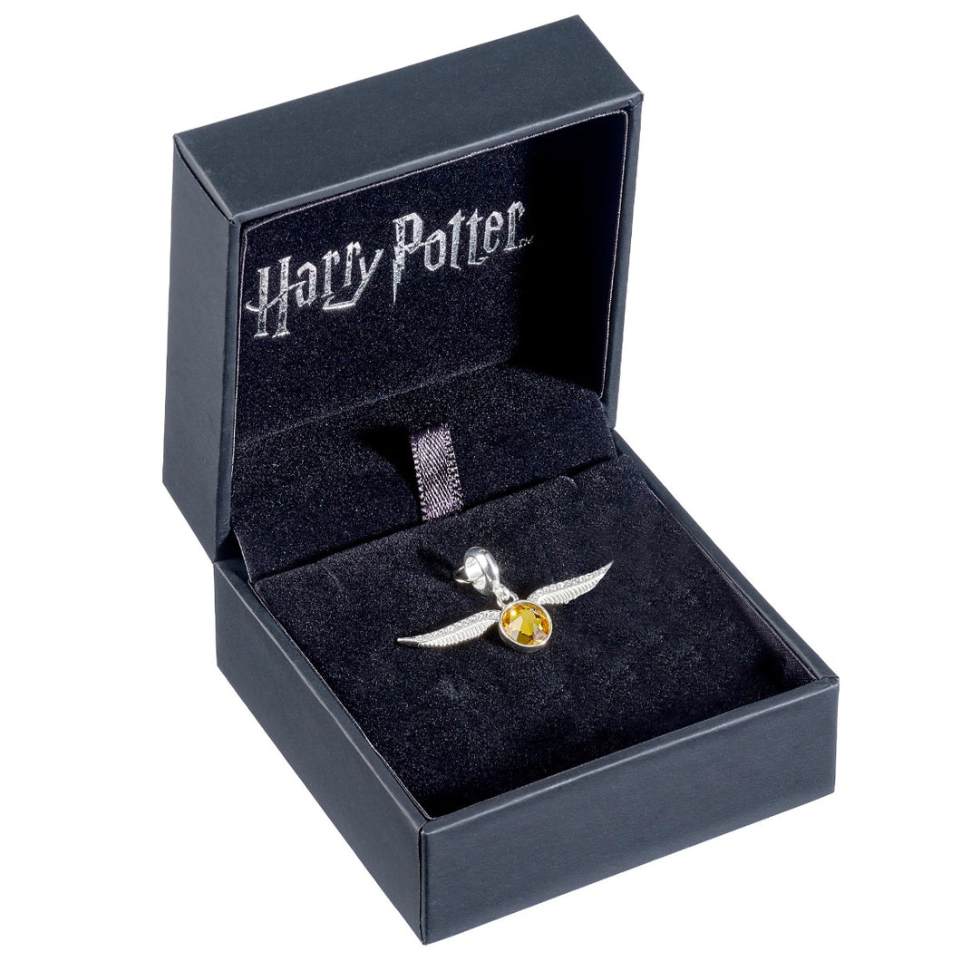 Harry Potter Sterling Silver Golden Snitch Slider Charm with Crystal Elements