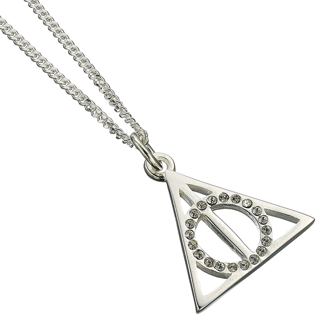 Harry Potter Embellished with Crystals Deathly Hallows Necklace