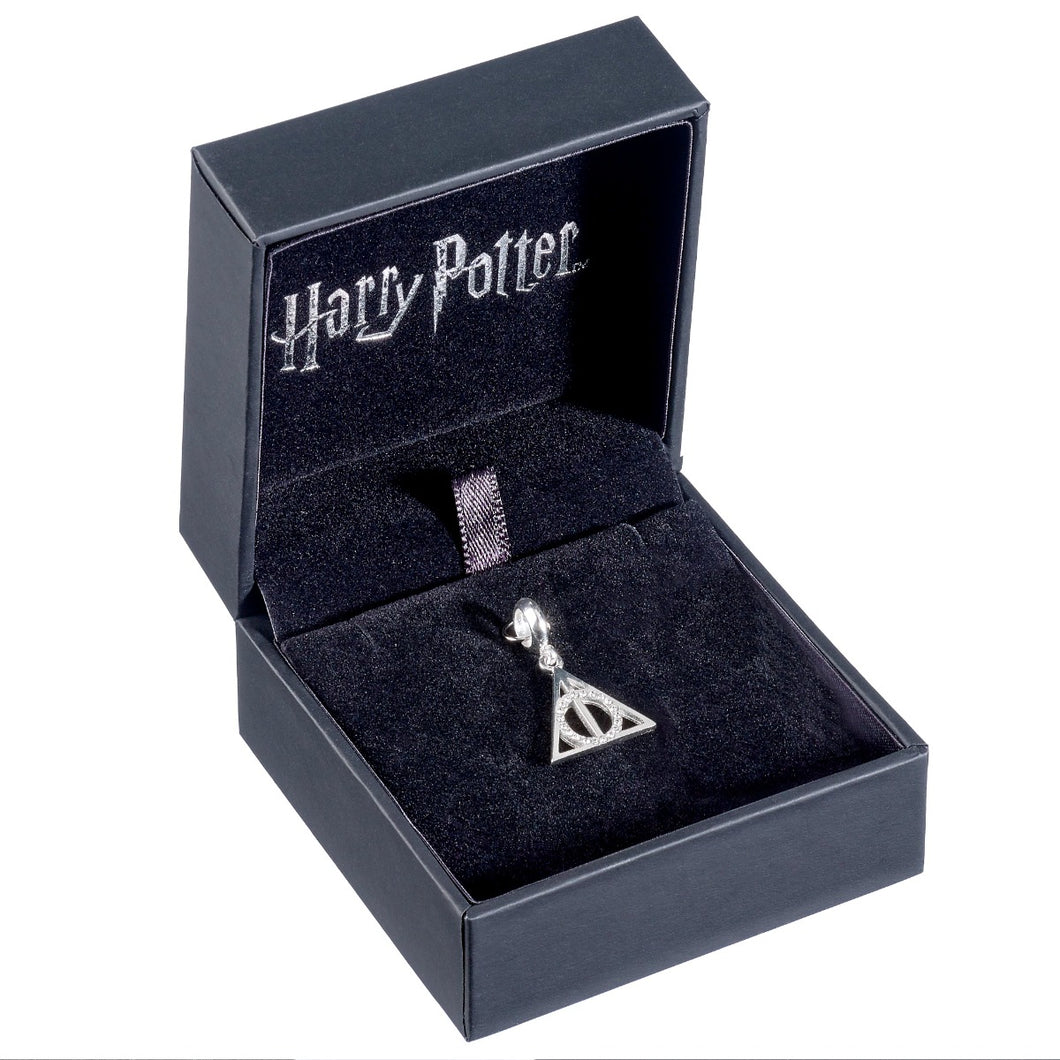 Harry Potter Sterling Silver Deathly Hallows Slider Charm with Crystal Elements