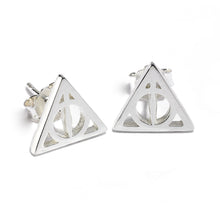 Load image into Gallery viewer, Harry Potter Sterling Silver Deathly Hallows Stud Earrings
