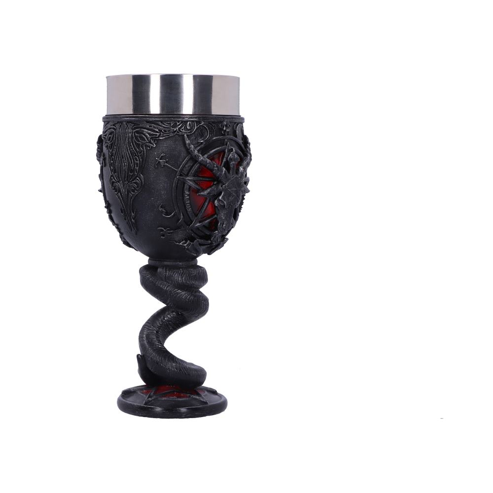 Hand-painted Baphomet resin goblet