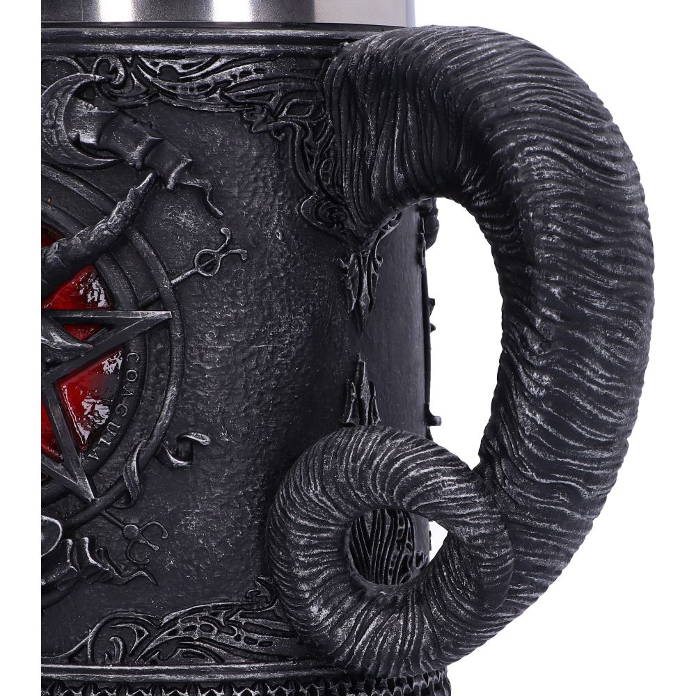 Gothic Baphomet collectible tankard handle detail