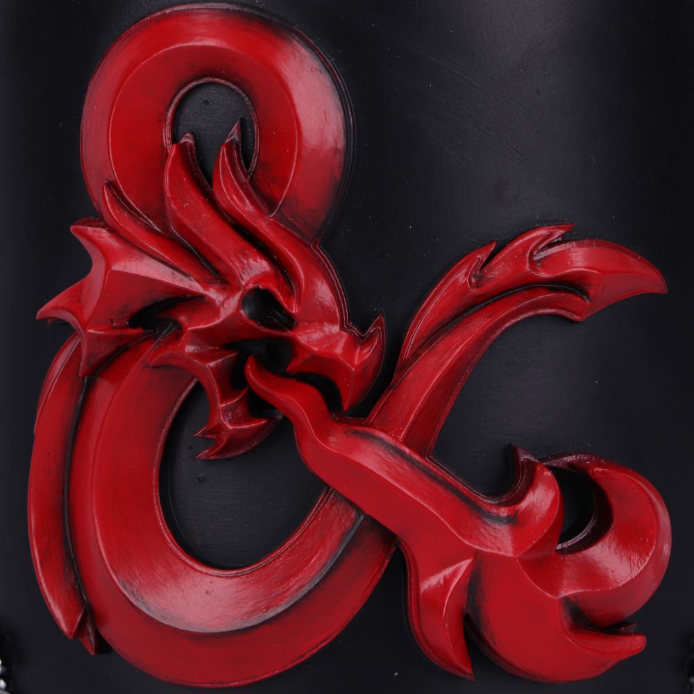 Close-up of Dragon ampersand and D20 detail