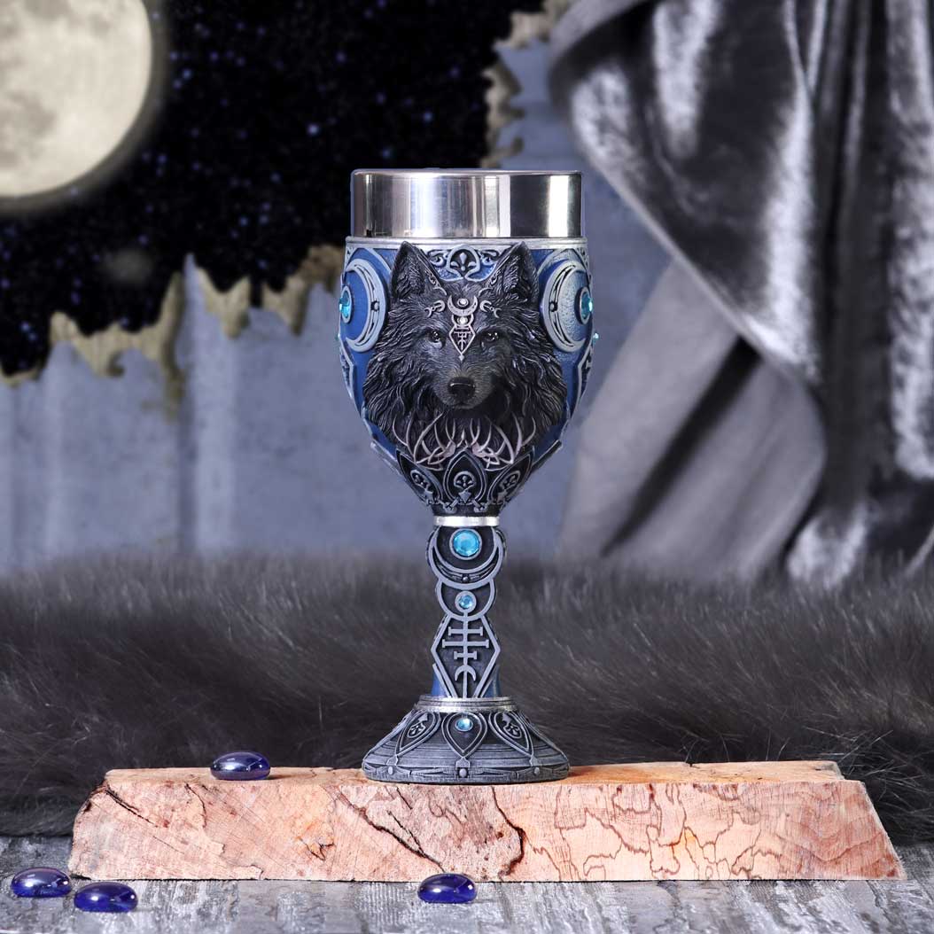Gift boxed Wolf Moon Goblet with lunar phases