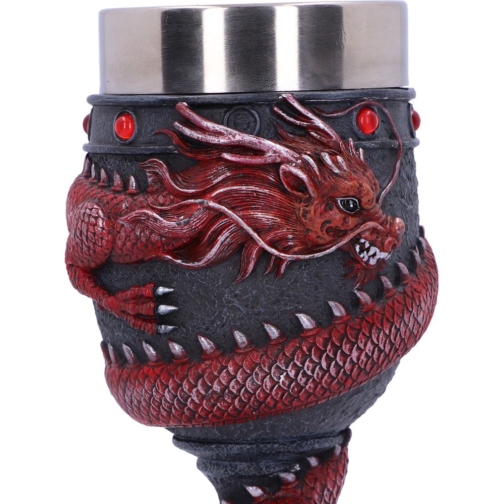 Dragon goblet with red jewel accents