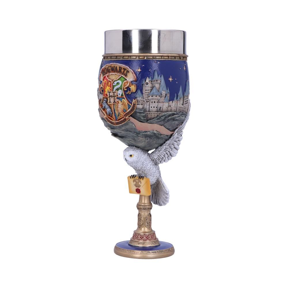 Side view of hand painted Harry Potter Hogwarts Goblet