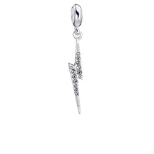 Load image into Gallery viewer, Harry Potter Sterling Silver Lightning Bolt Slider Charm With Crystal Elements
