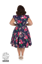 Load image into Gallery viewer, Hearts &amp; Roses Midnight Garden Floral Tea Dress
