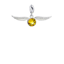 Load image into Gallery viewer, Harry Potter Sterling Silver Golden Snitch Slider Charm with Crystal Elements
