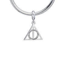 Load image into Gallery viewer, Harry Potter Sterling Silver Deathly Hallows Slider Charm with Crystal Elements
