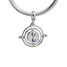 Load image into Gallery viewer, Harry Potter Sterling Silver Time Turner Slider Charm with Crystal Elements
