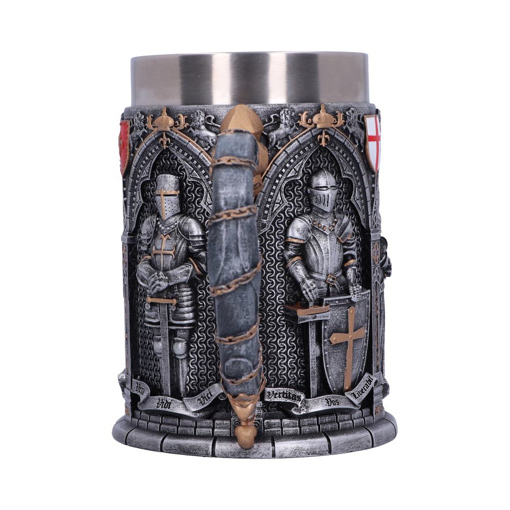 Side view of The Vow Tankard with stainless steel insert