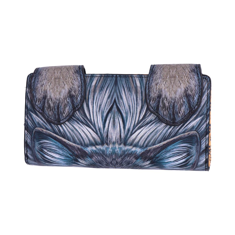 Guardian Wolf Embossed Purse by Lisa Parker 18.5cm