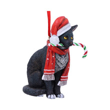 Load image into Gallery viewer, Candy Cane Cat Hanging Ornament by Lisa Parker 9cm

