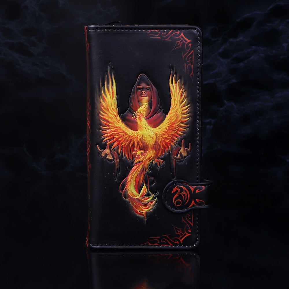 Phoenix Rising Embossed Purse by Anne Stokes 18.5cm